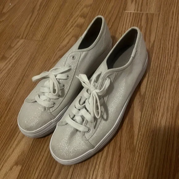 Keds White Sparkling Sneakers Women's Size 9 - Picture 3 of 6
